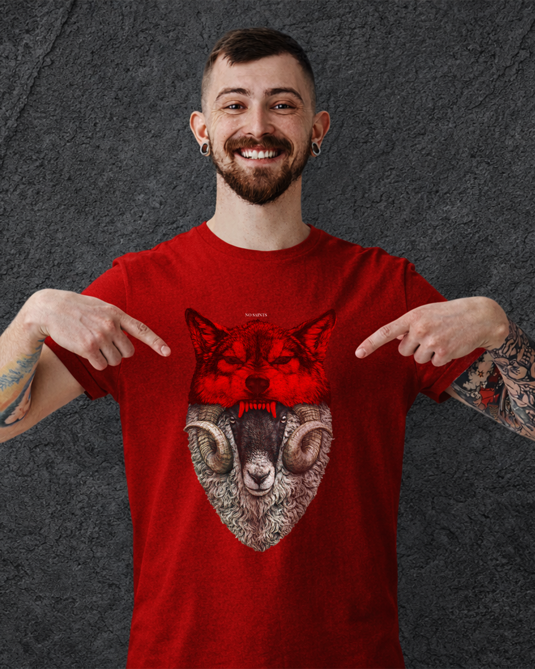 No Saints Wolf-Sheep Disguise | Unisex Classic Crew T-Shirt | 3 Color Variants