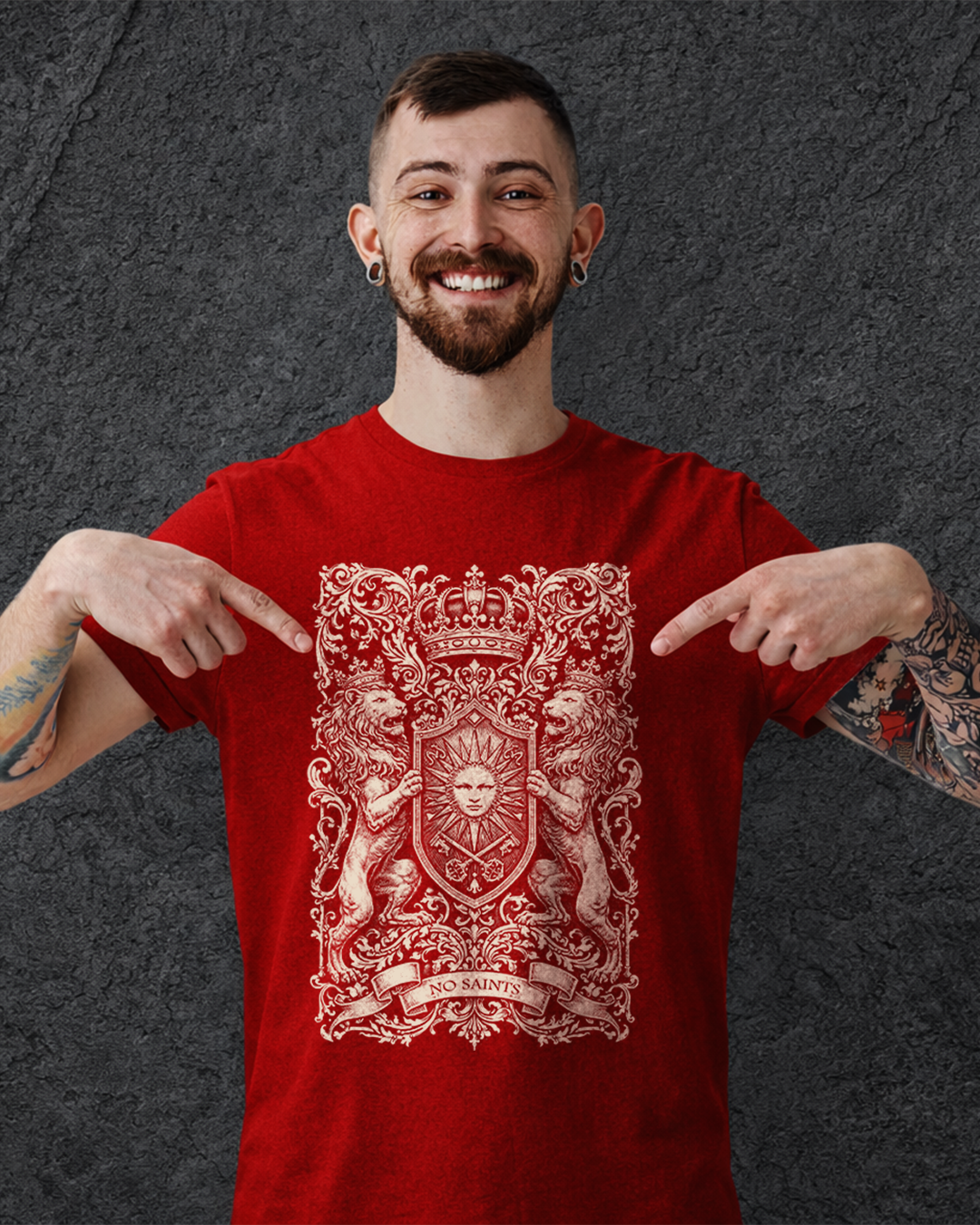 No Saints Lion Guardians TEE | Unisex Classic Crew T-Shirt | 2 Color Variants