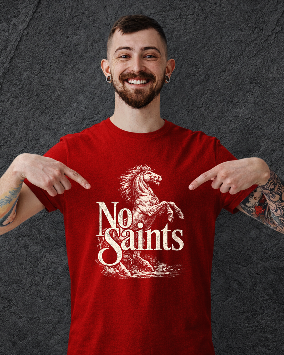 No Saints Branded Horse TEE | Unisex Classic Crew T-Shirt | 2 Color Variants
