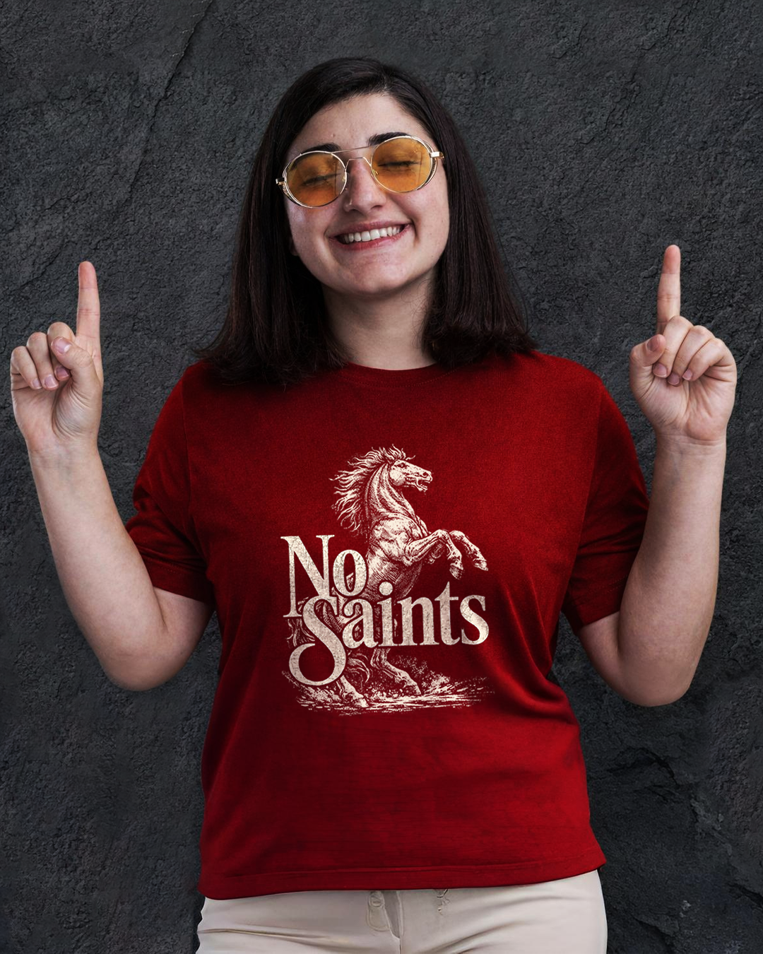 No Saints Branded Horse TEE | Unisex Classic Crew T-Shirt | 2 Color Variants