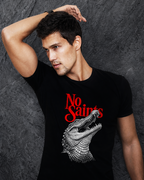 No Saints Branded Crocodile TEE | Unisex Classic Crew T-Shirt | Black