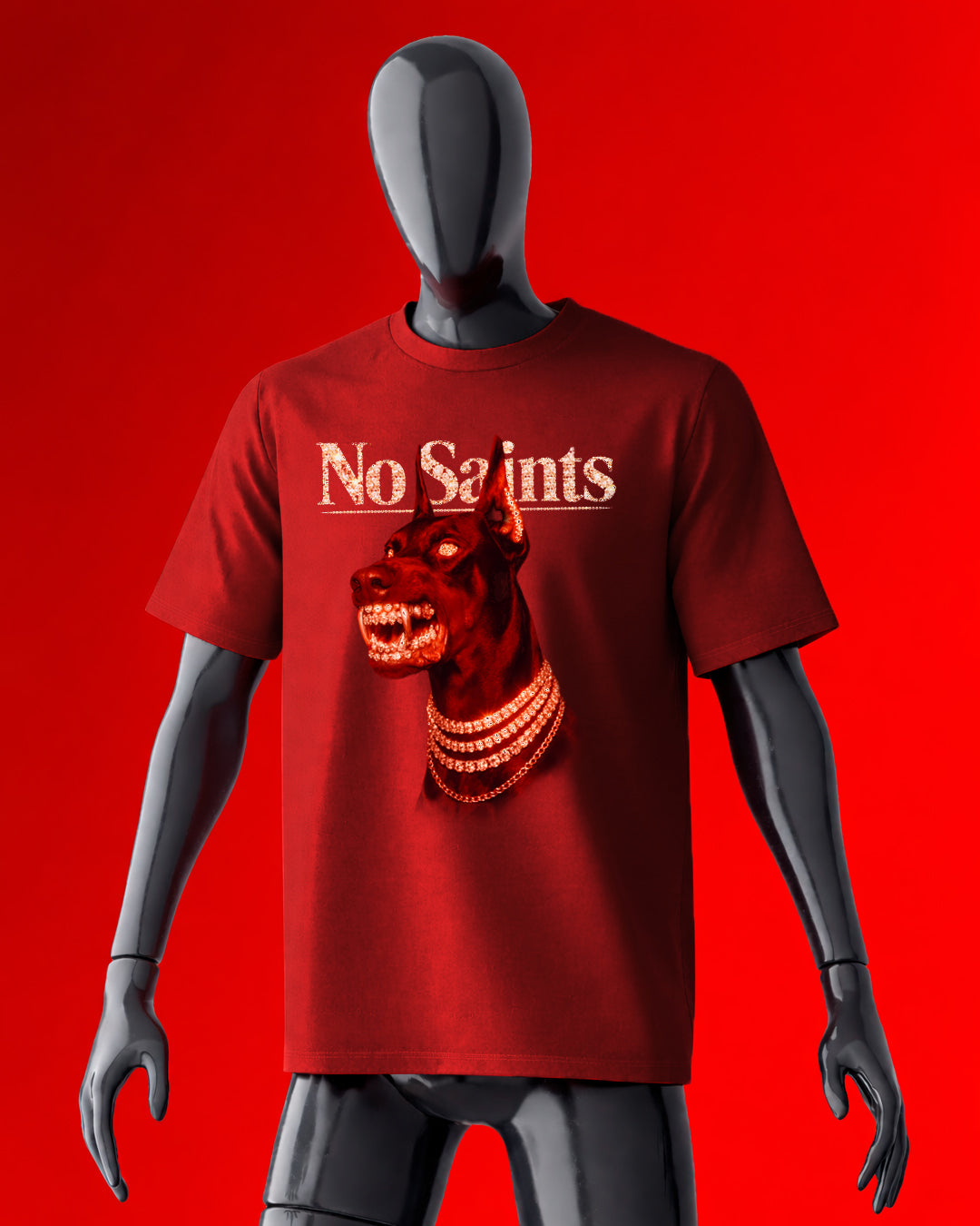 No Saints Branded Doberman TEE | Unisex Classic Crew T-Shirt | 3 Color Variants