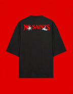 No Saints Guardian Cherubs | Unisex Terry Oversized Tee - Black