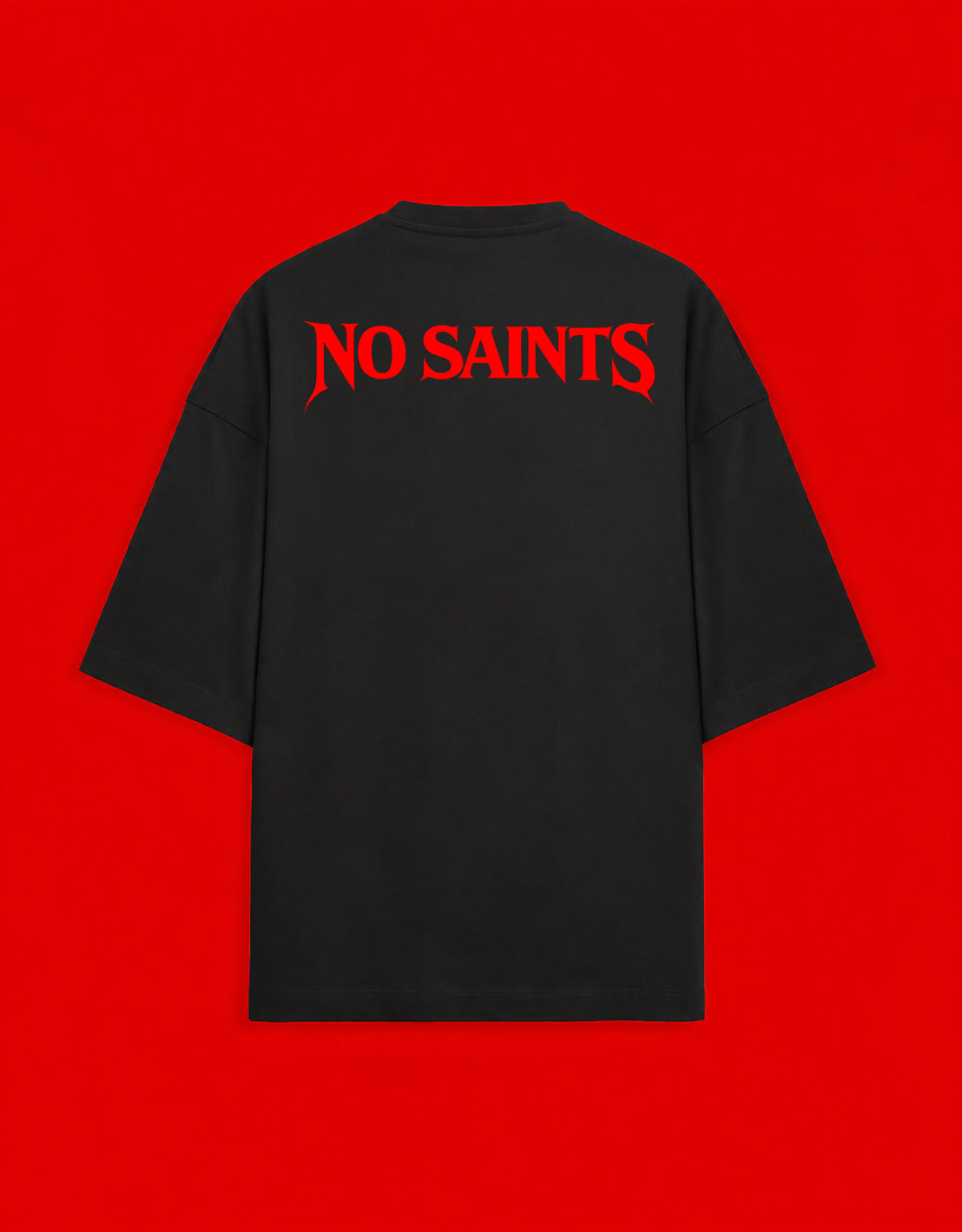 No Saints Samael-Lilith | Unisex Terry Oversized Tee - Black