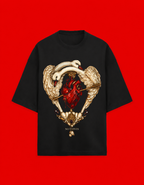 No Saints Heart of the Swans | Unisex Terry Oversized Tee - Black