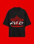 No Saints Temptation Spin | Unisex Terry Oversized Tee - Black