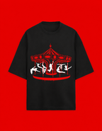 No Saints Temptation Spin | Unisex Terry Oversized Tee - Black