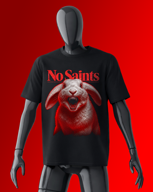 No Saints Bad Bunny | Unisex Terry Oversized Tee - Black