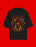No Saints Forbidden Bloom | Unisex Terry Oversized Tee - Black