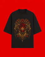 No Saints Forbidden Bloom | Unisex Terry Oversized Tee - Black
