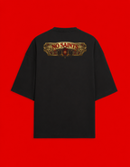No Saints Forbidden Bloom | Unisex Terry Oversized Tee - Black